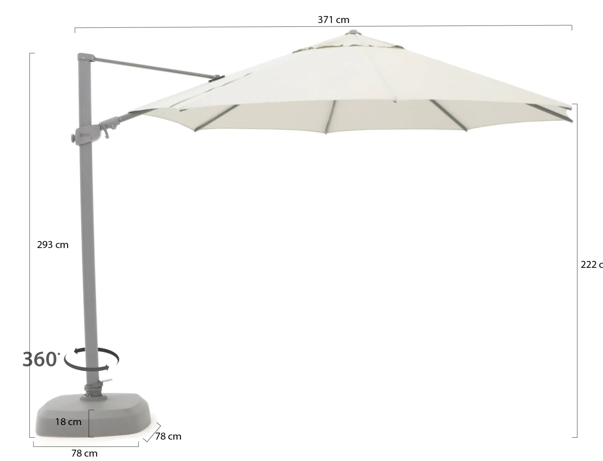 Shadowline Austin zweefparasol ø 350cm