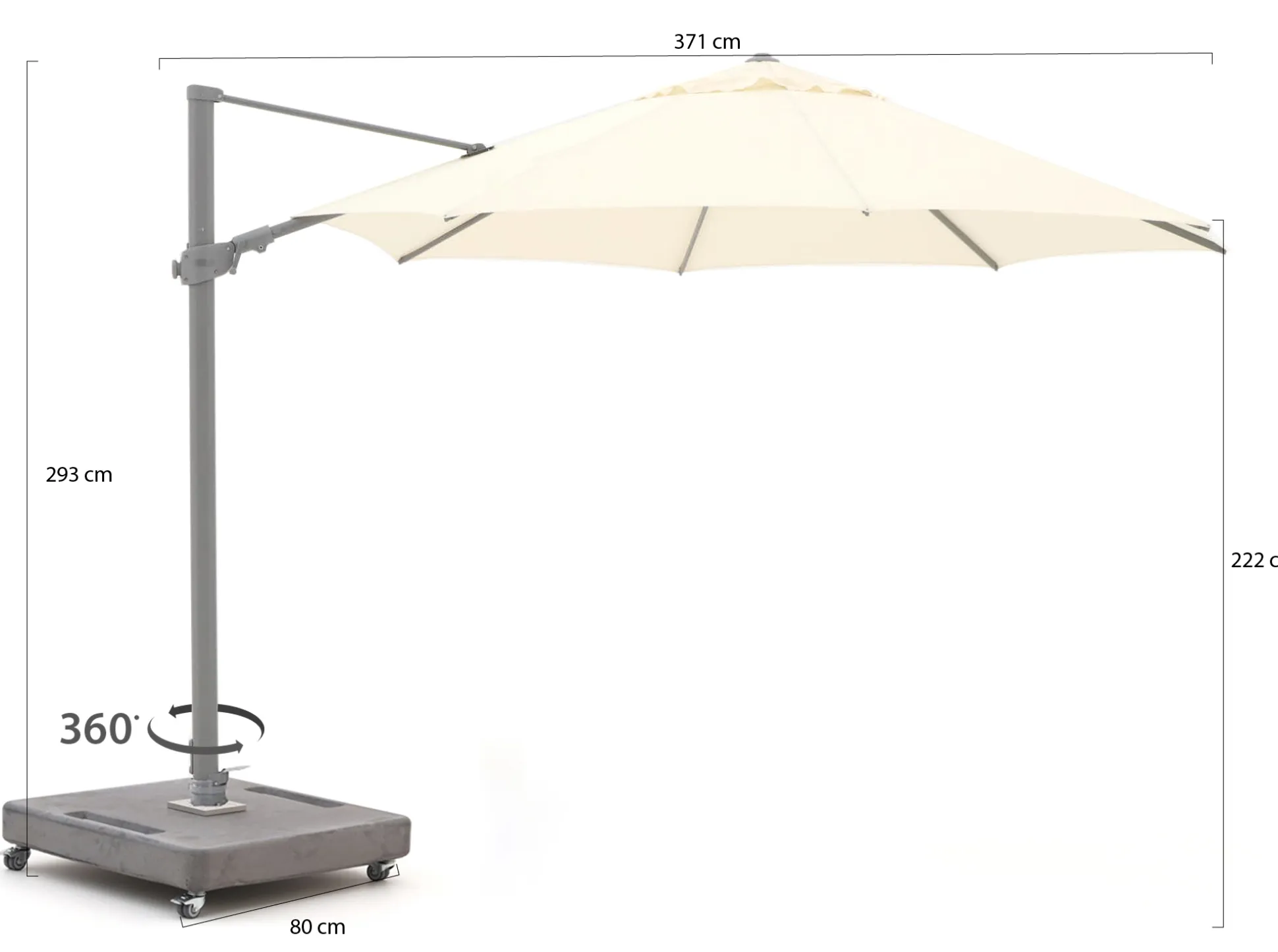 Shadowline Austin zweefparasol ø 350cm