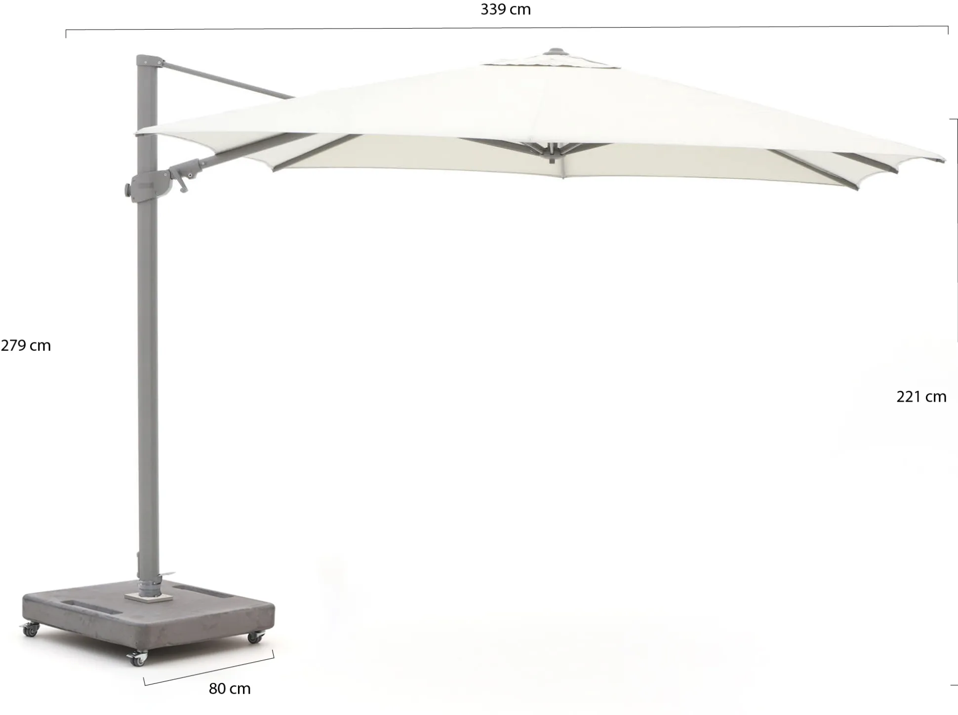 Shadowline Austin zweefparasol 300x300cm