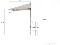 Shadowline balkonparasol 210x130cm