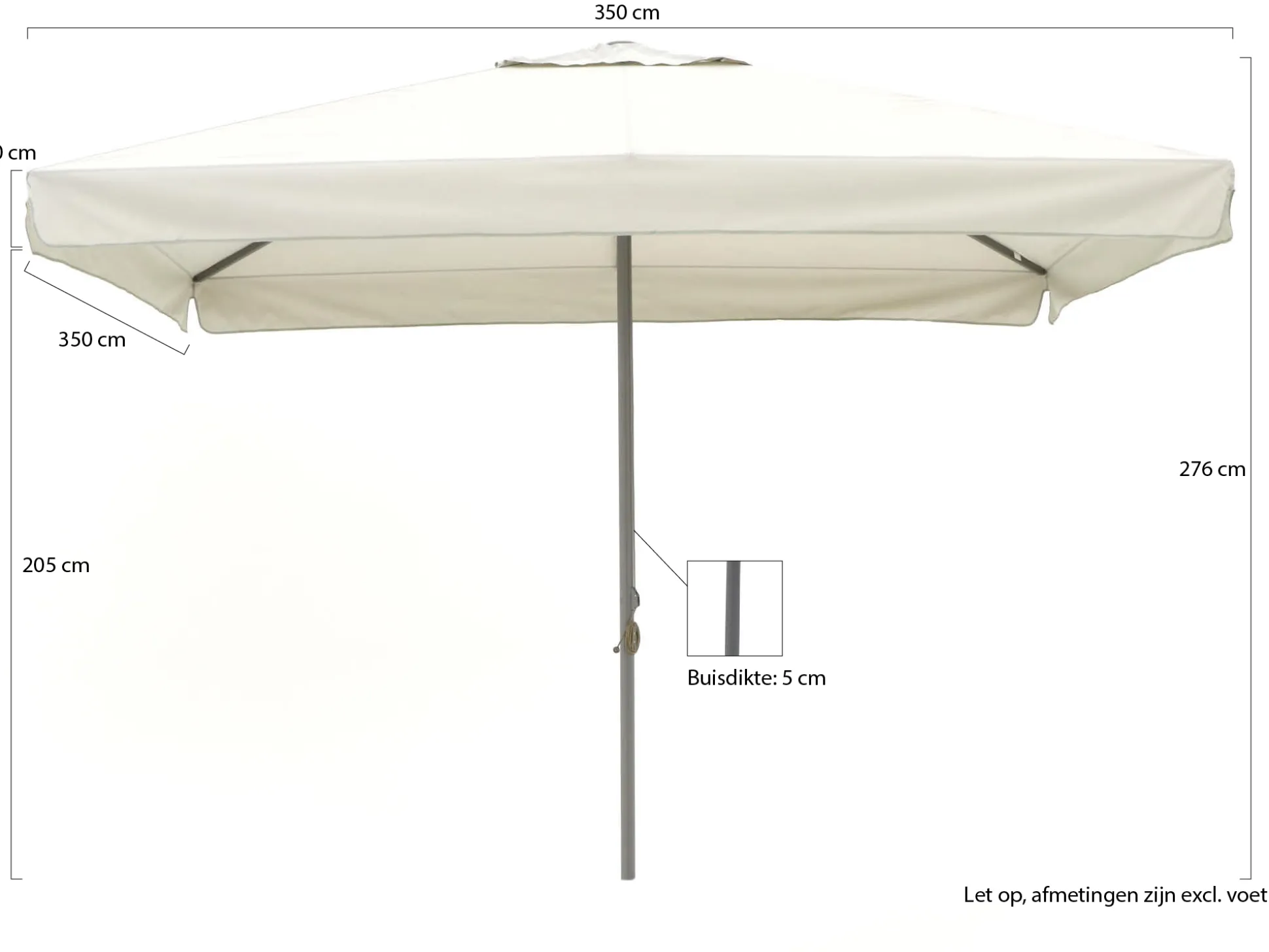 Shadowline Bonaire parasol 350x350cm