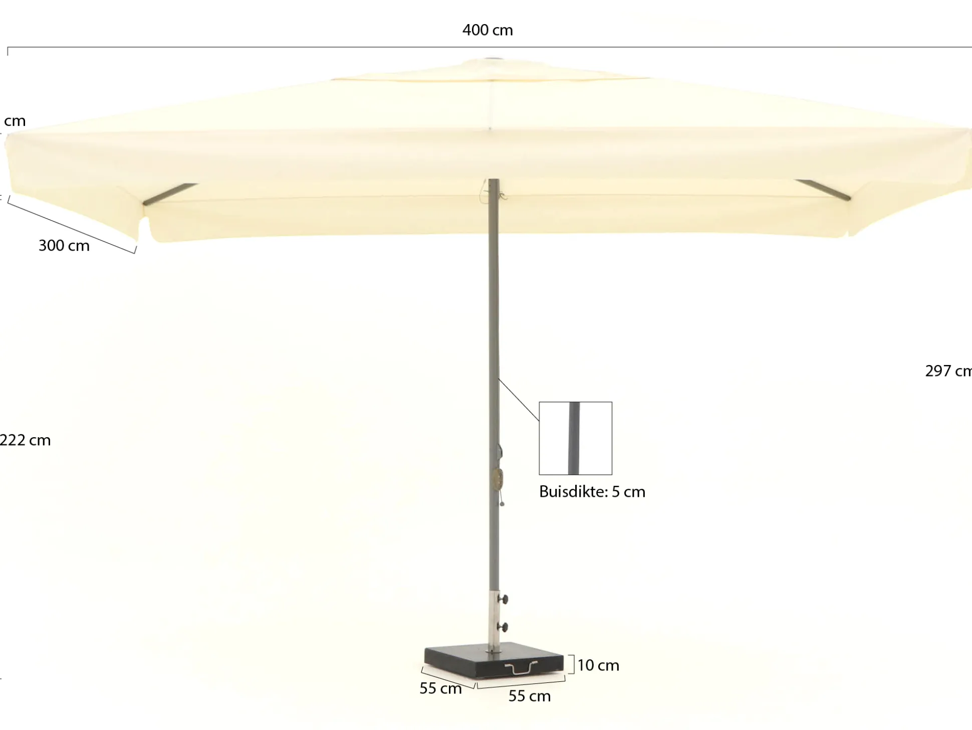 Shadowline Bonaire parasol 400x300cm