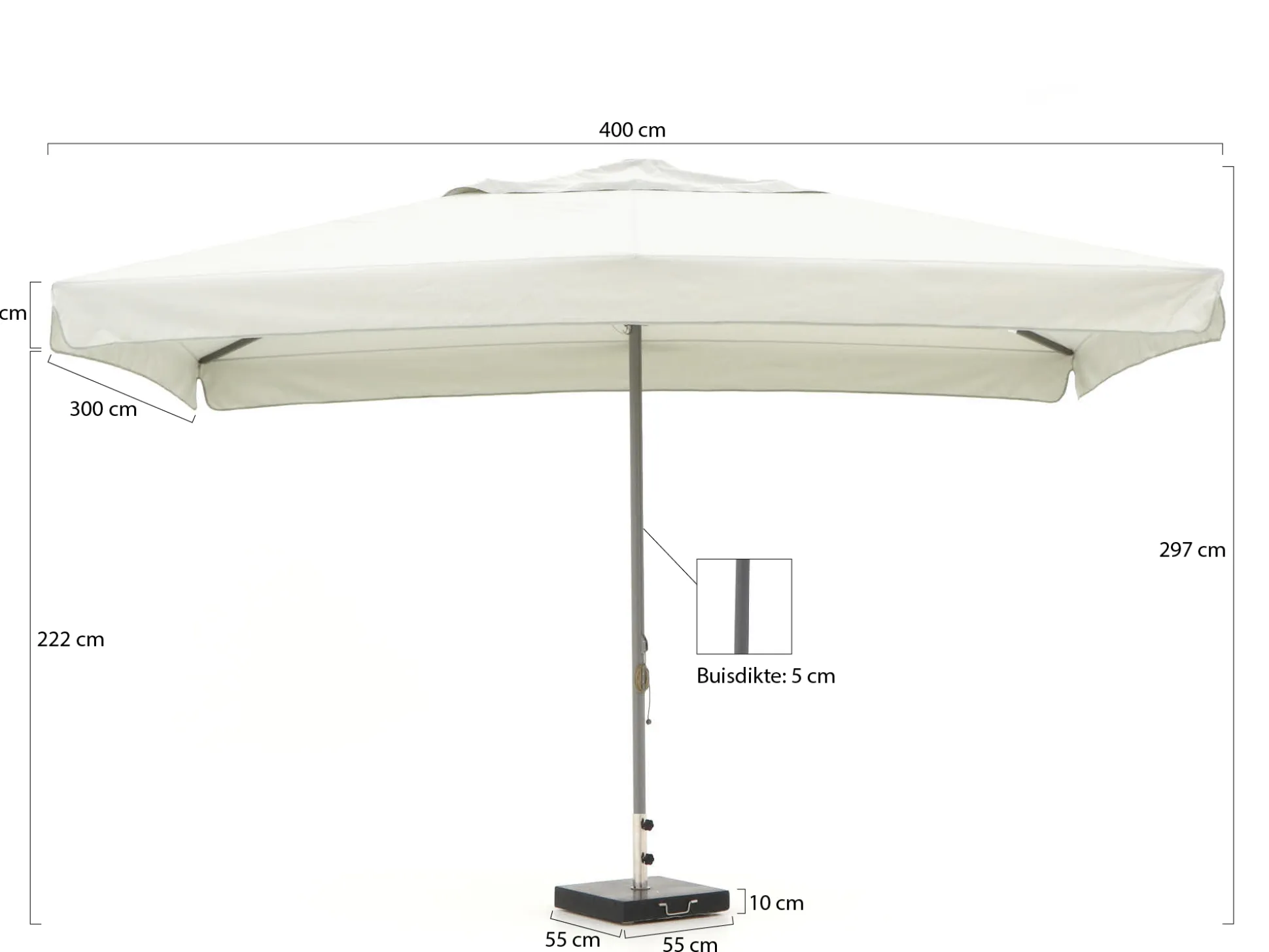 Shadowline Bonaire parasol 400x300cm