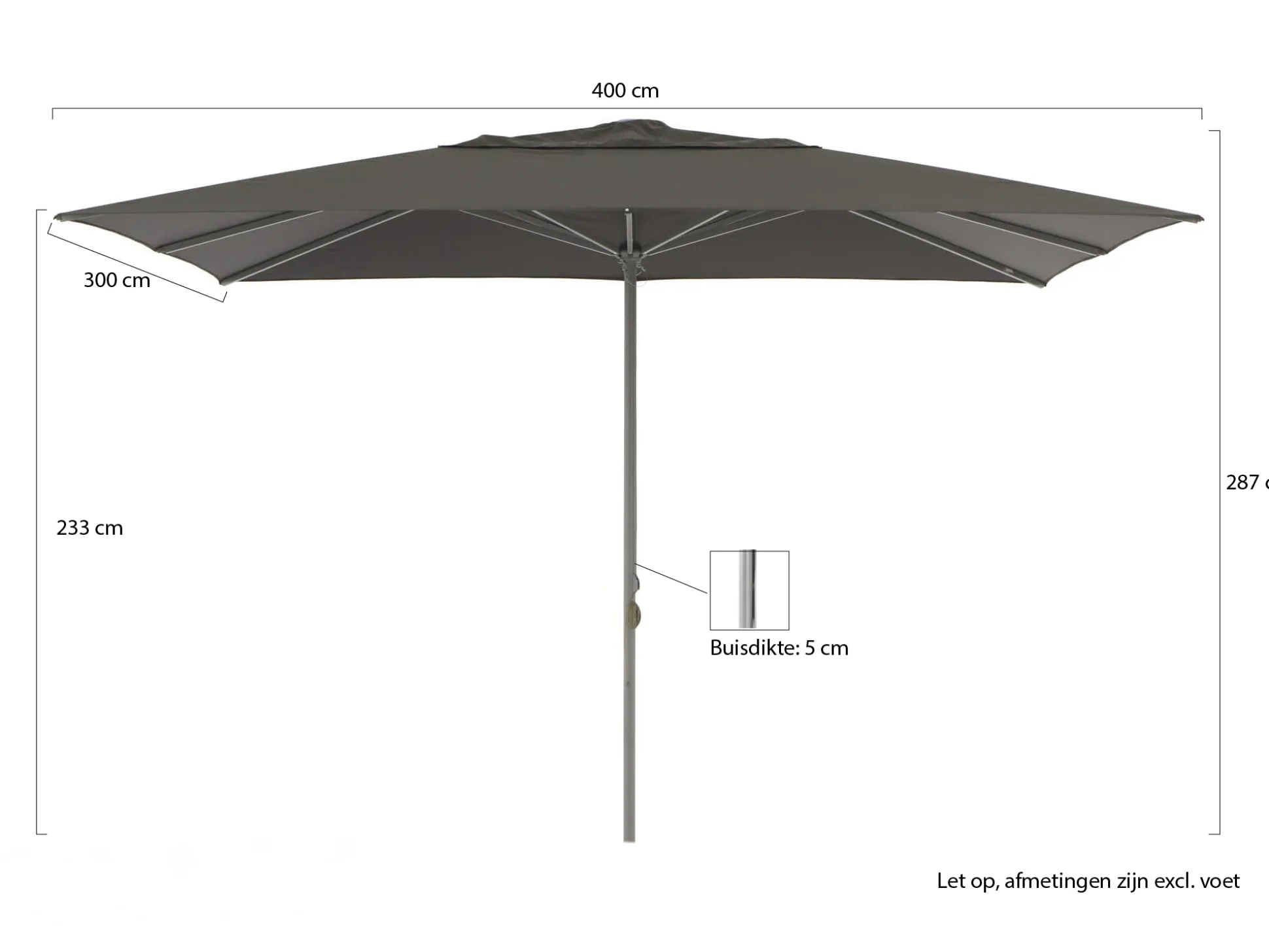 Shadowline Cuba parasol 400x300cm