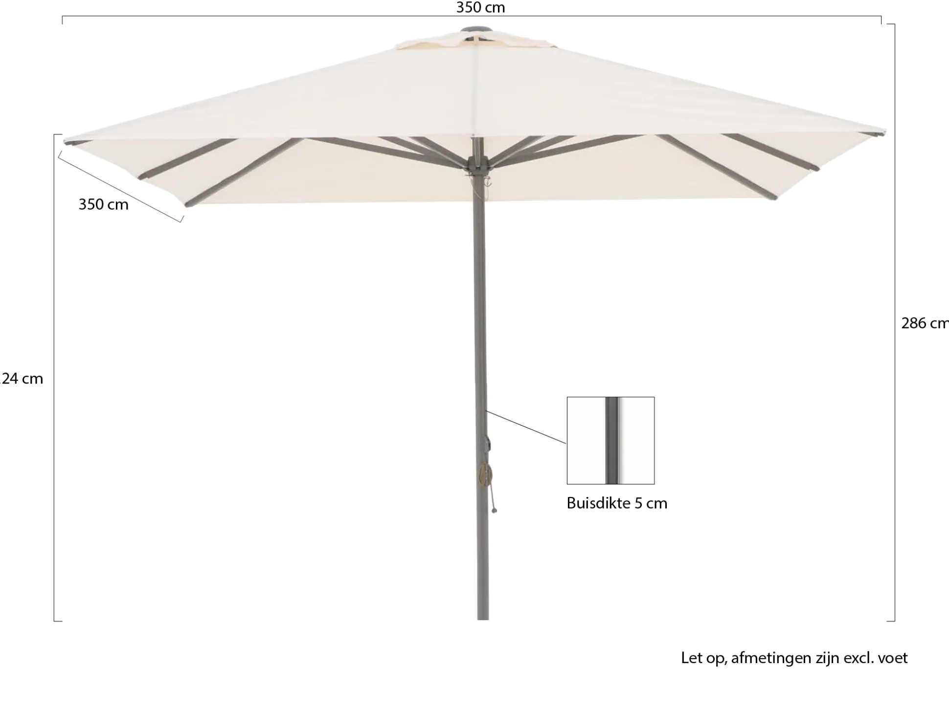 Shadowline Cuba parasol 350x350cm