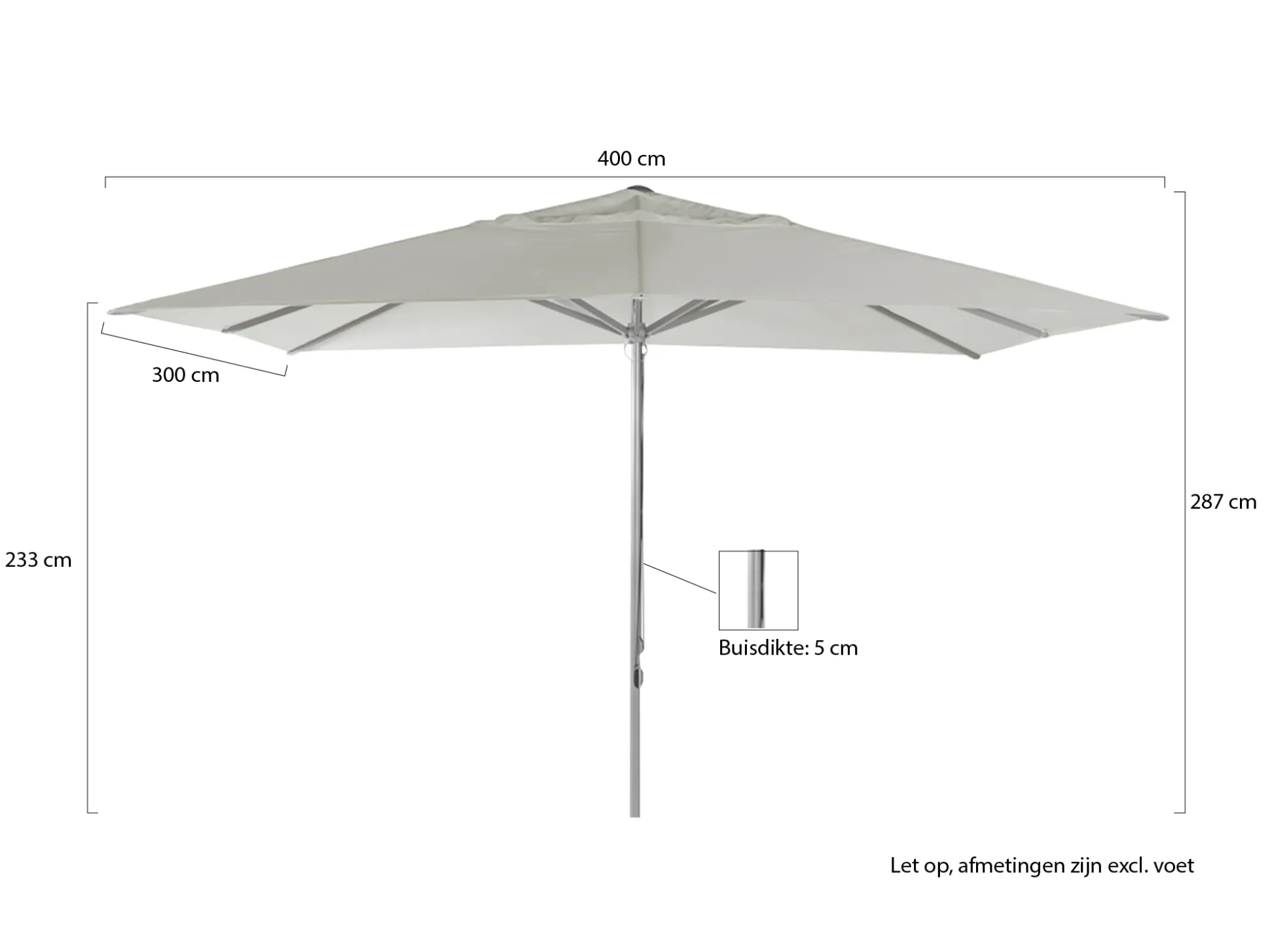 Shadowline Cuba parasol 400x300cm