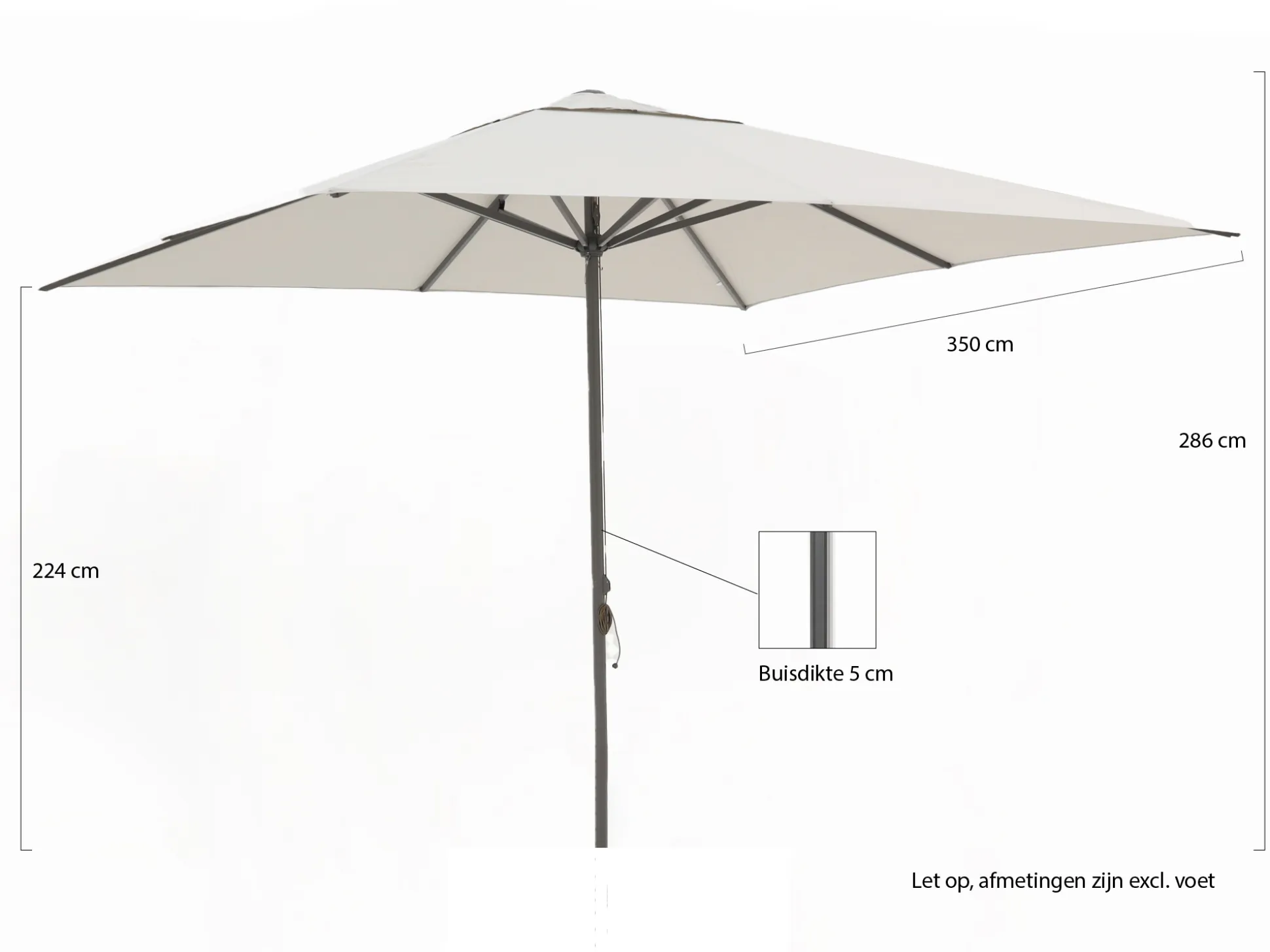 Shadowline Cuba parasol 350x350cm