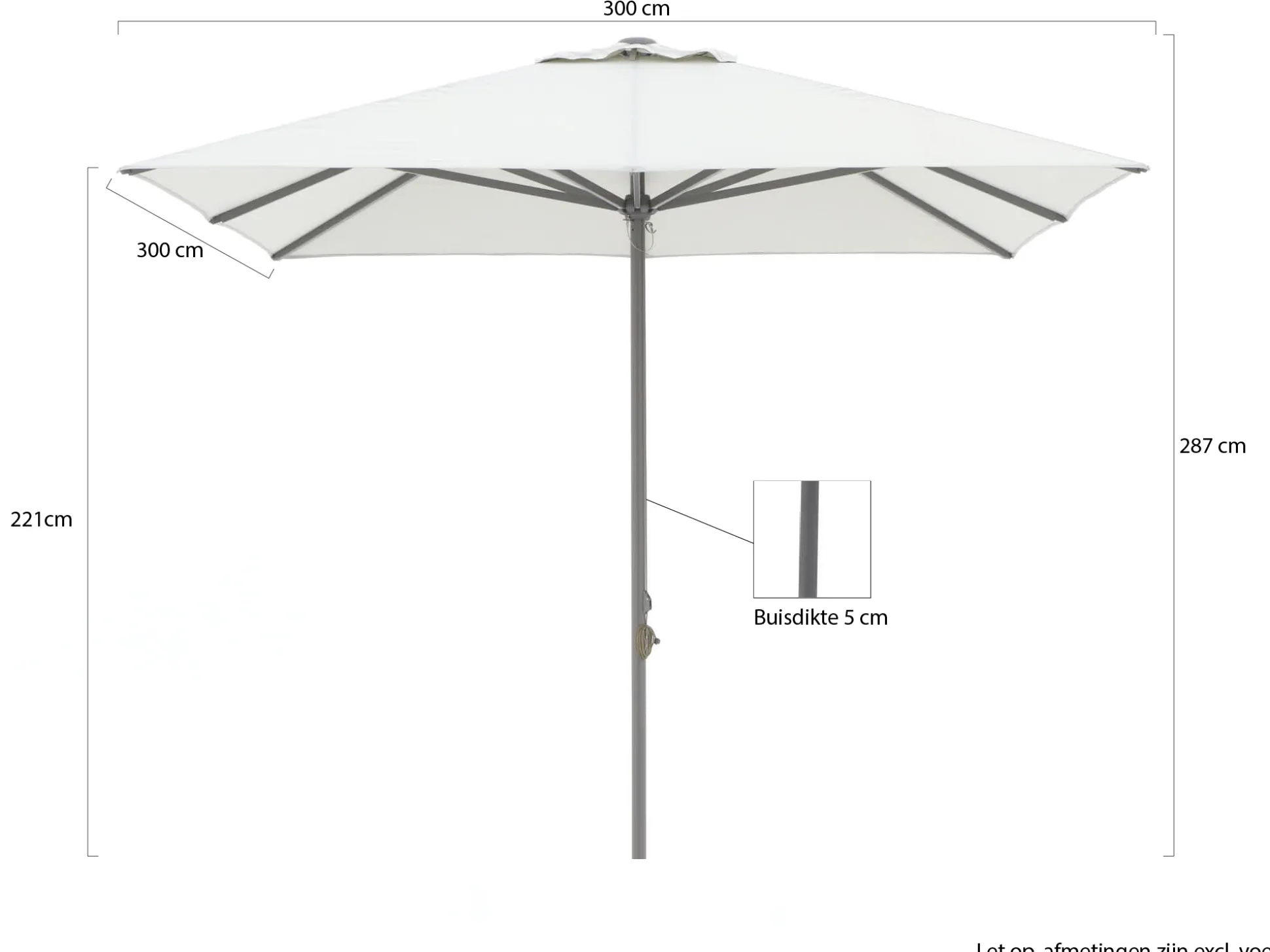 Shadowline Cuba parasol 300x300cm