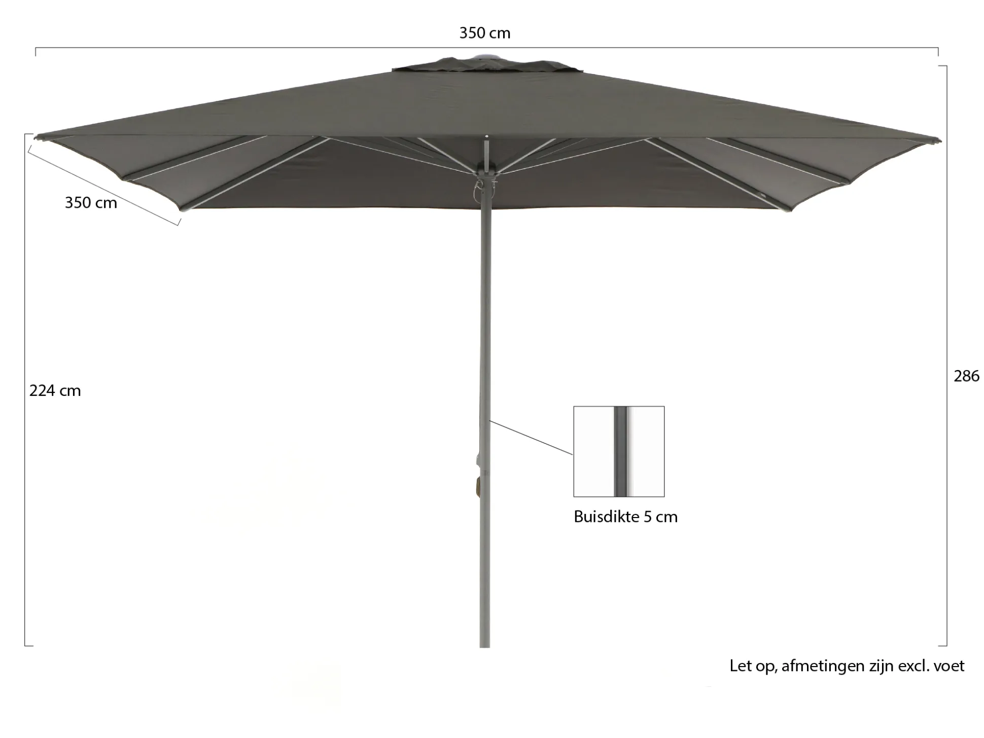 Shadowline Cuba parasol 350x350cm