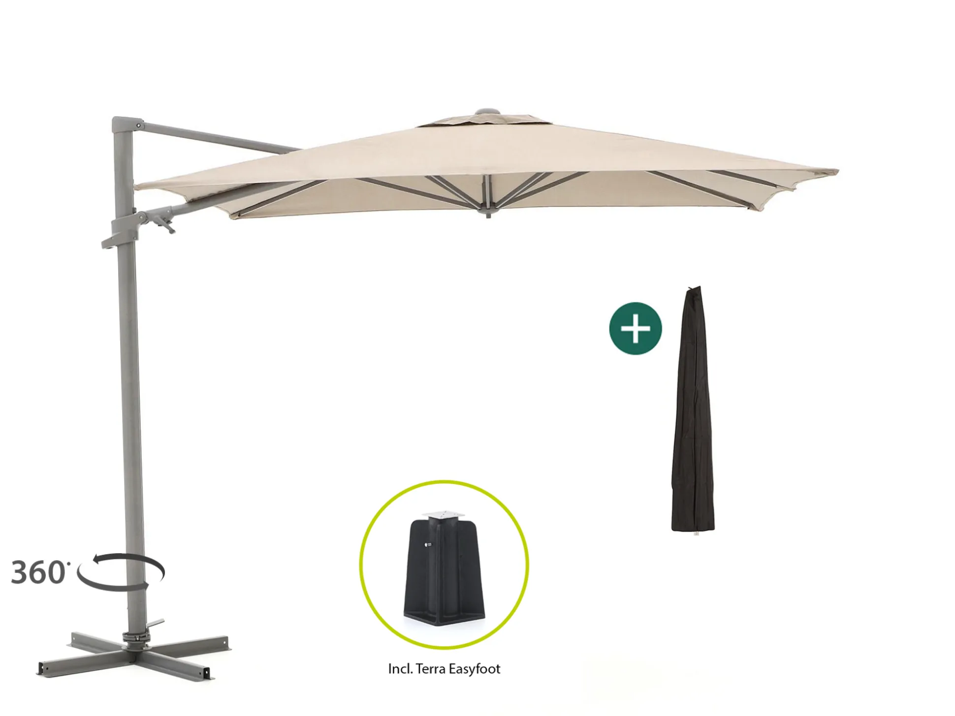 Shadowline Francisco zweefparasol 260x260cm