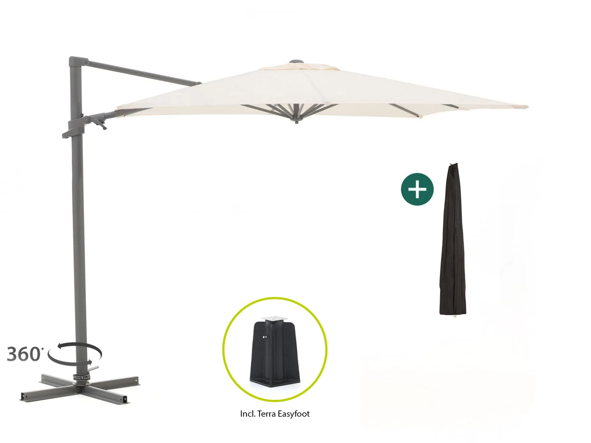 Shadowline Francisco zweefparasol 260x260cm