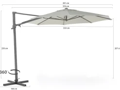 Shadowline Francisco zweefparasol ø330cm