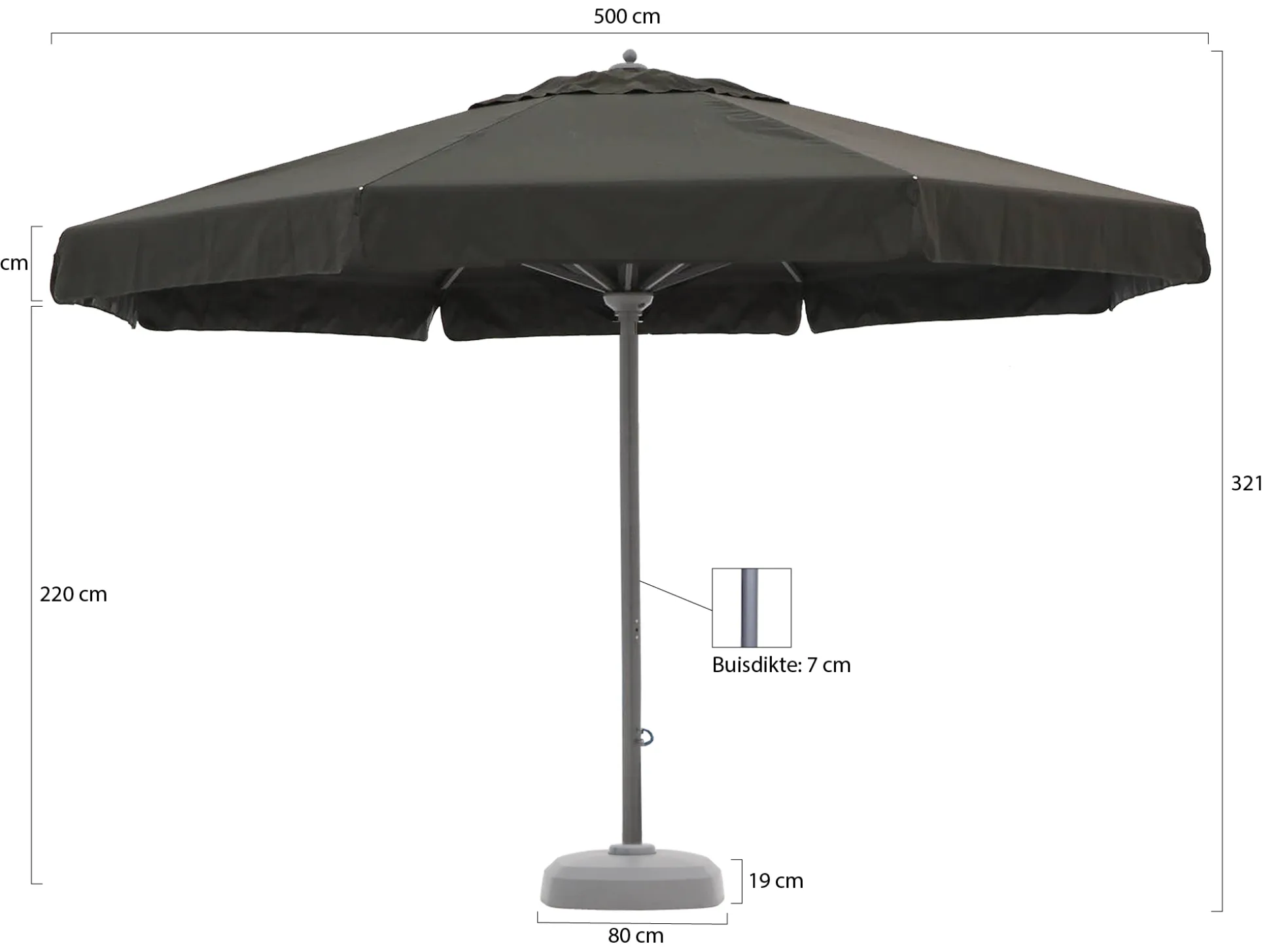 Shadowline Java parasol ø 500cm