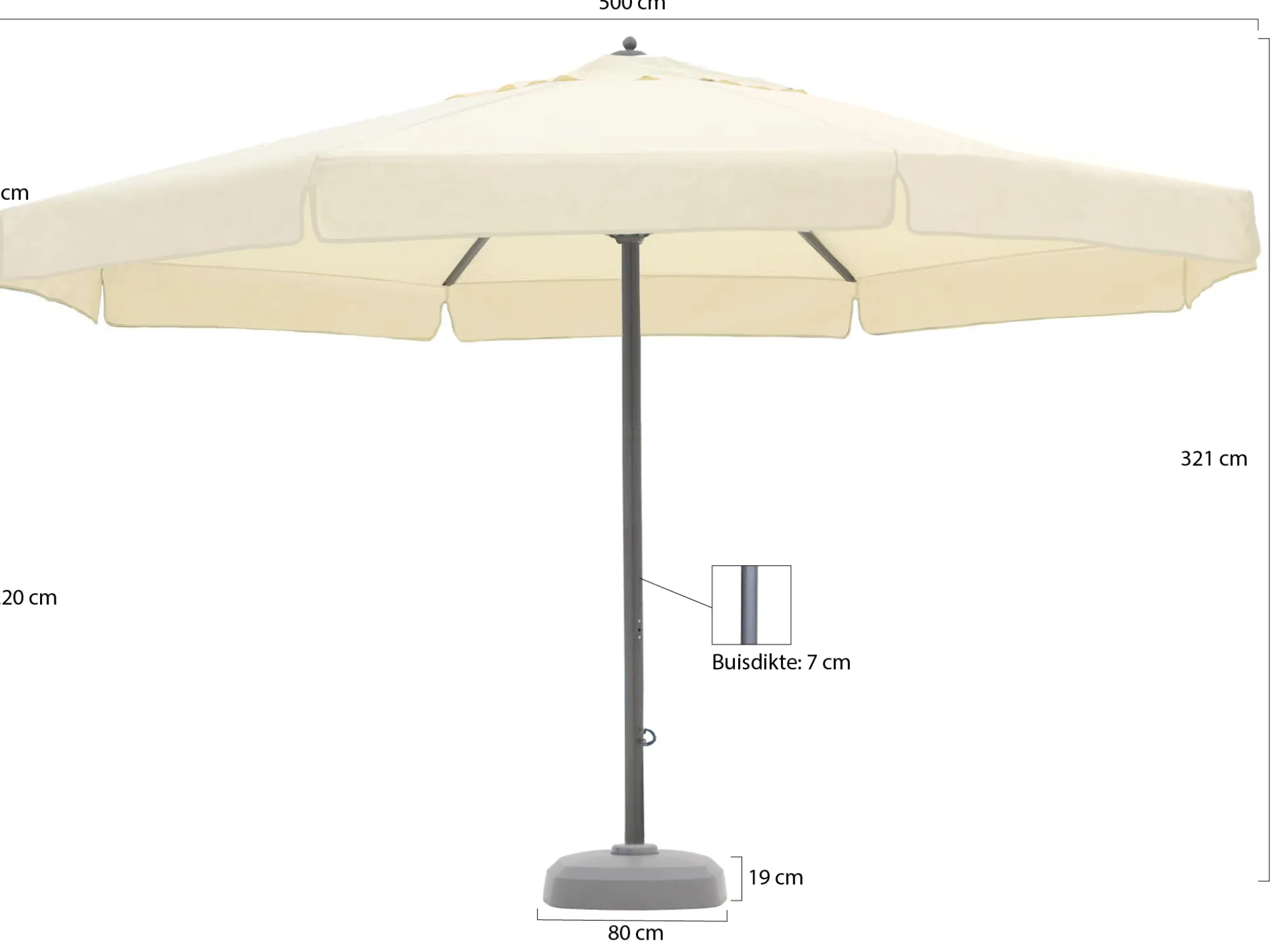 Shadowline Java parasol ø 500cm