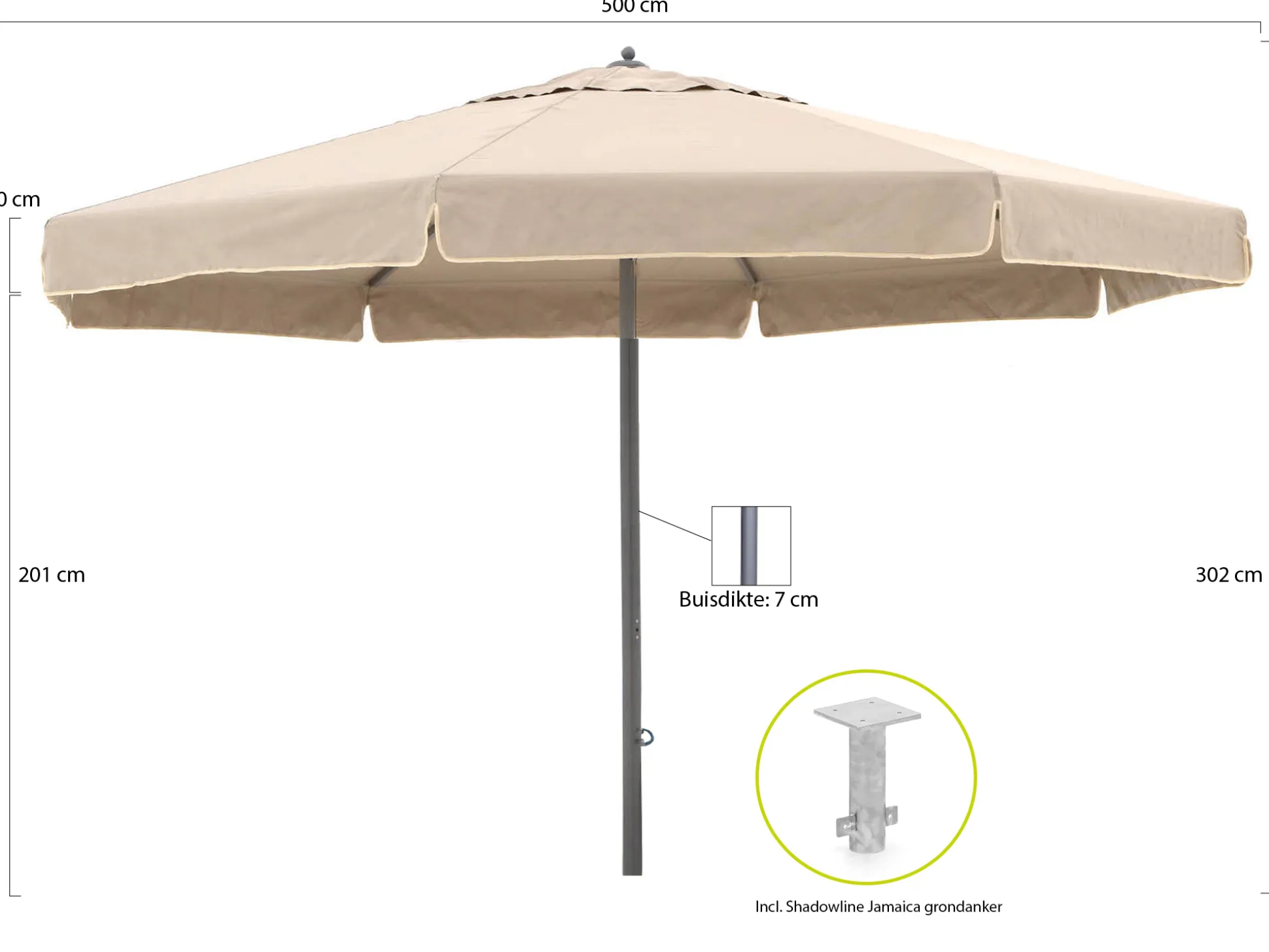Shadowline Java parasol ø 500cm