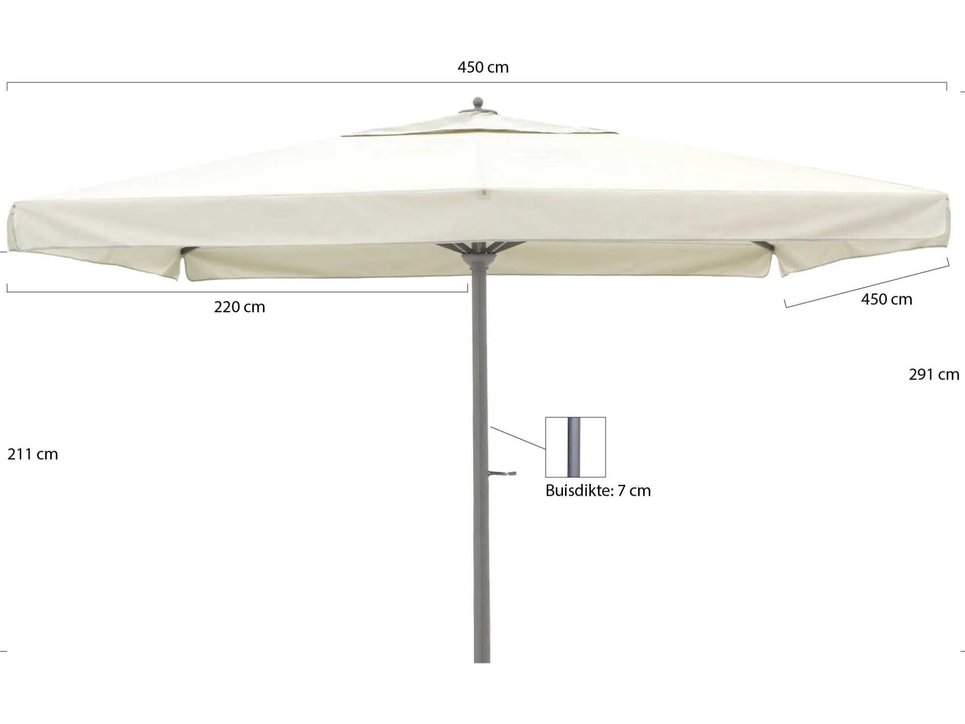 Shadowline Java parasol 450x450cm