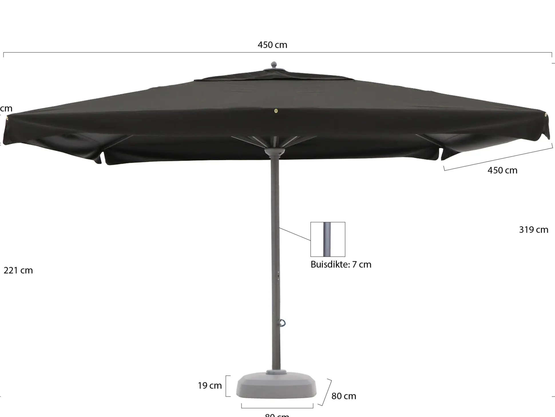 Shadowline Java parasol 450x450cm