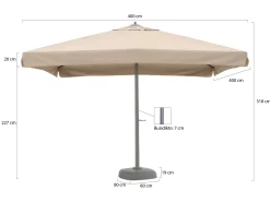 Shadowline Java parasol 400x400cm
