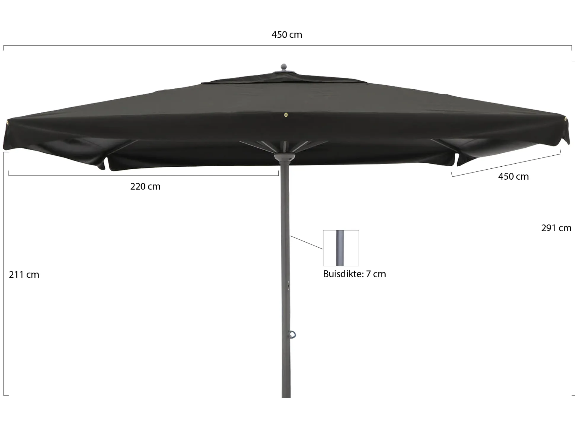 Shadowline Java parasol 450x450cm