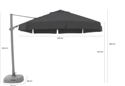 Shadowline Miami zweefparasol ø 350cm