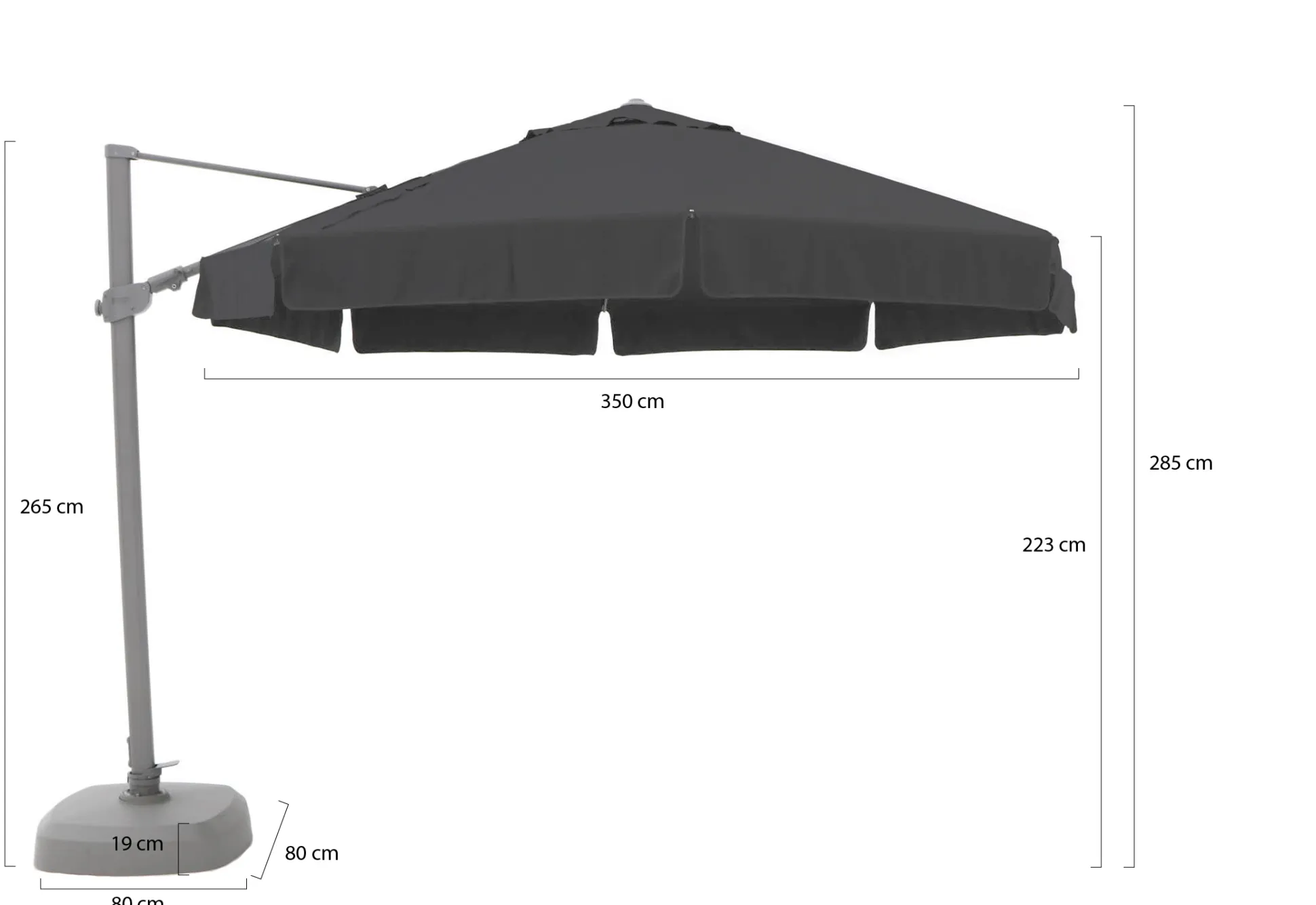 Shadowline Miami zweefparasol ø 350cm