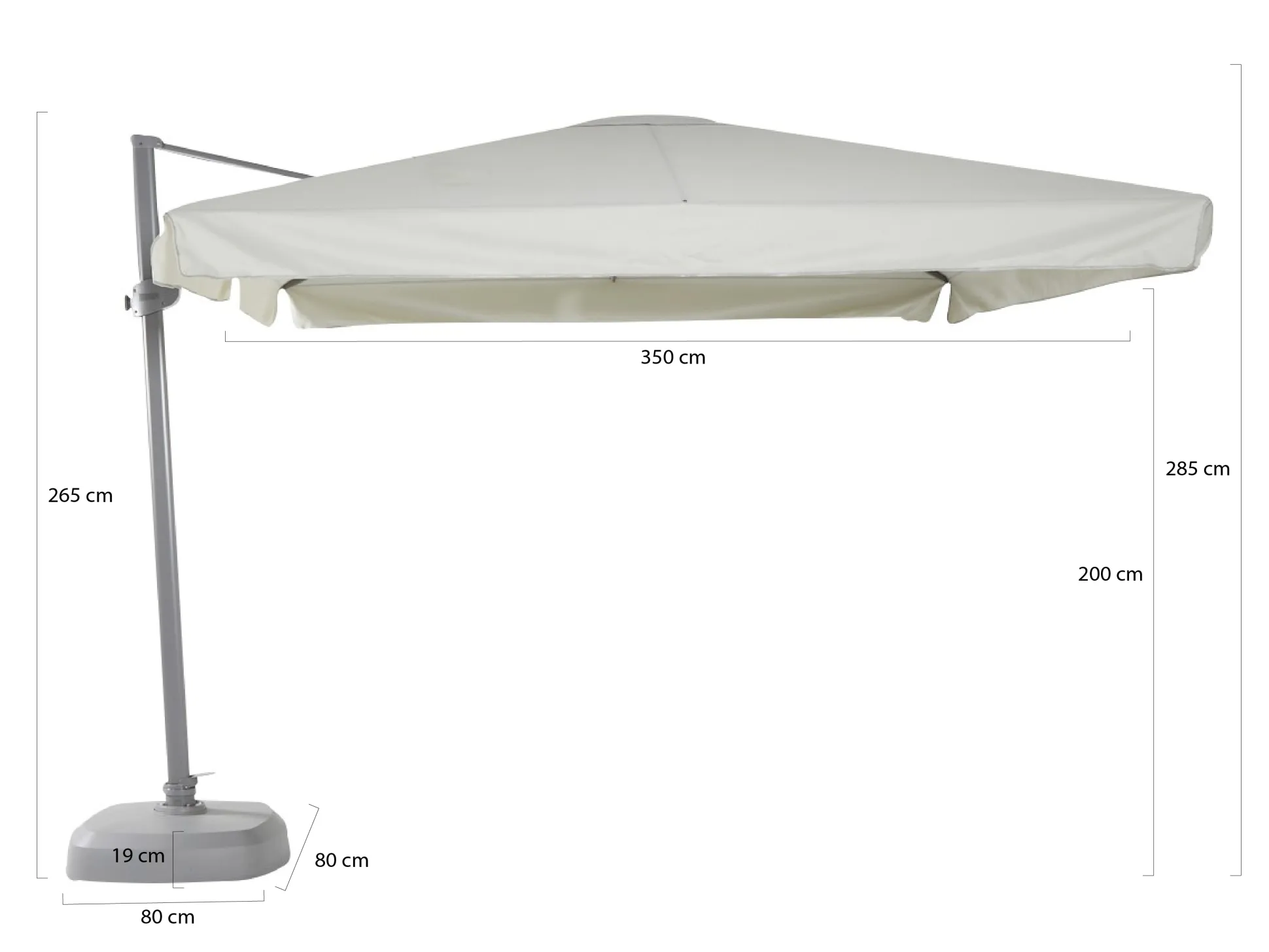 Shadowline Miami zweefparasol 300x300cm