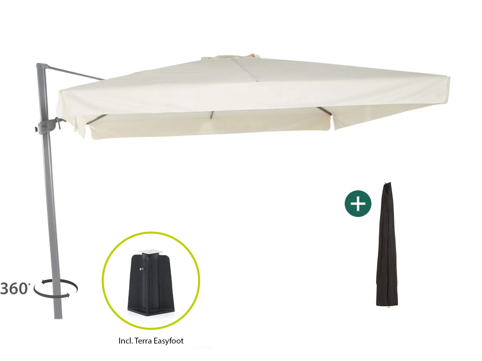 Shadowline Miami zweefparasol 300x300cm