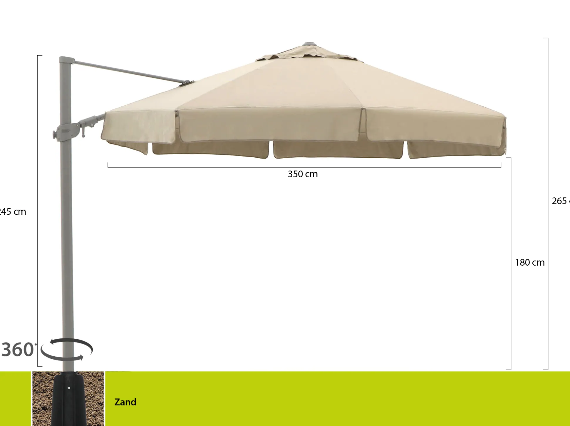 Shadowline Miami zweefparasol ø 350cm