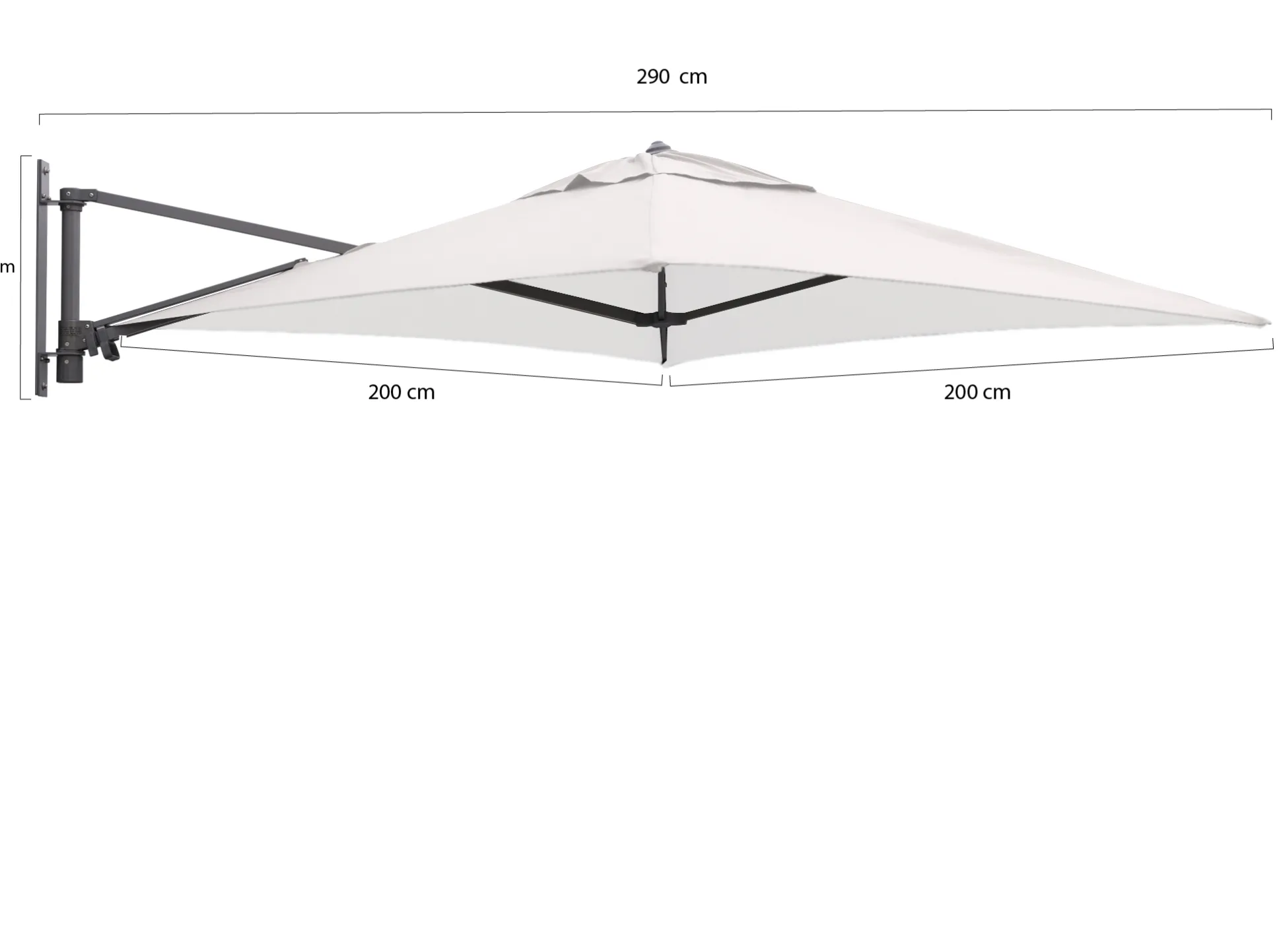 Shadowline muurparasol 200x200cm