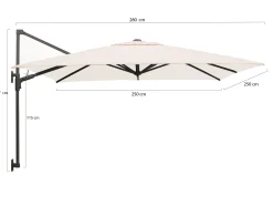 Shadowline muurparasol 250x250cm