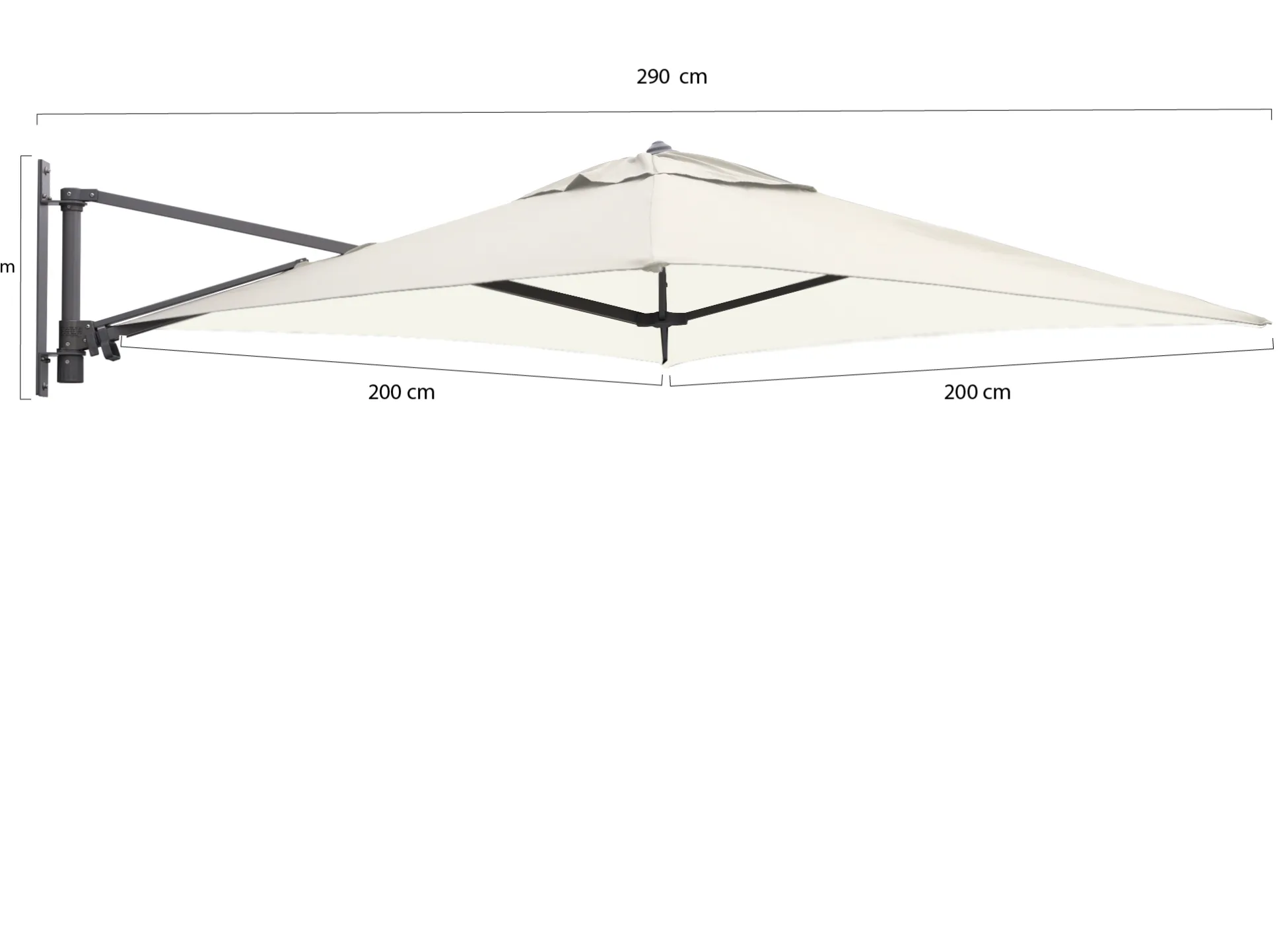 Shadowline muurparasol 200x200cm