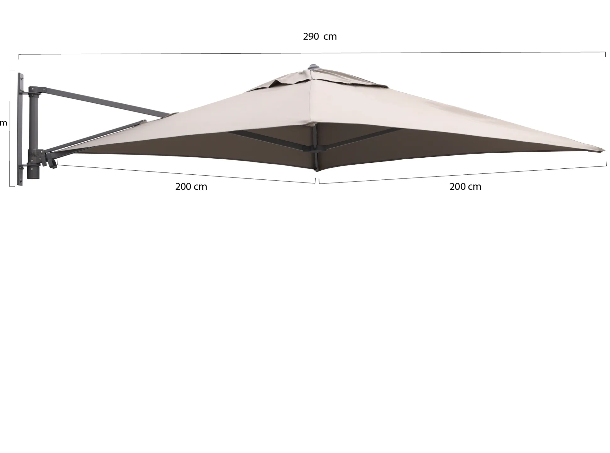 Shadowline muurparasol 200x200cm