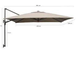 Shadowline muurparasol 250x250cm
