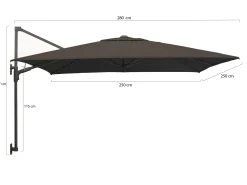 Shadowline muurparasol 250x250cm
