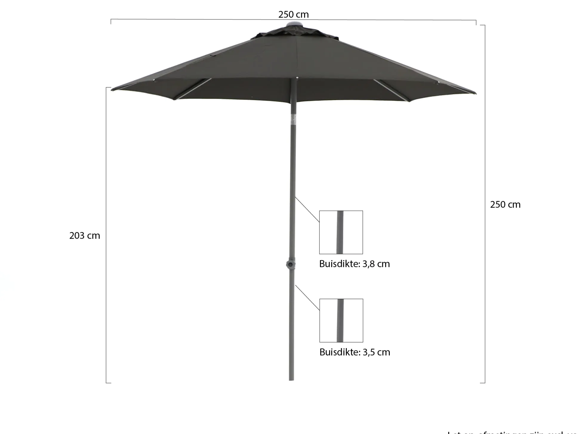 Shadowline Push-up parasol ø 250cm
