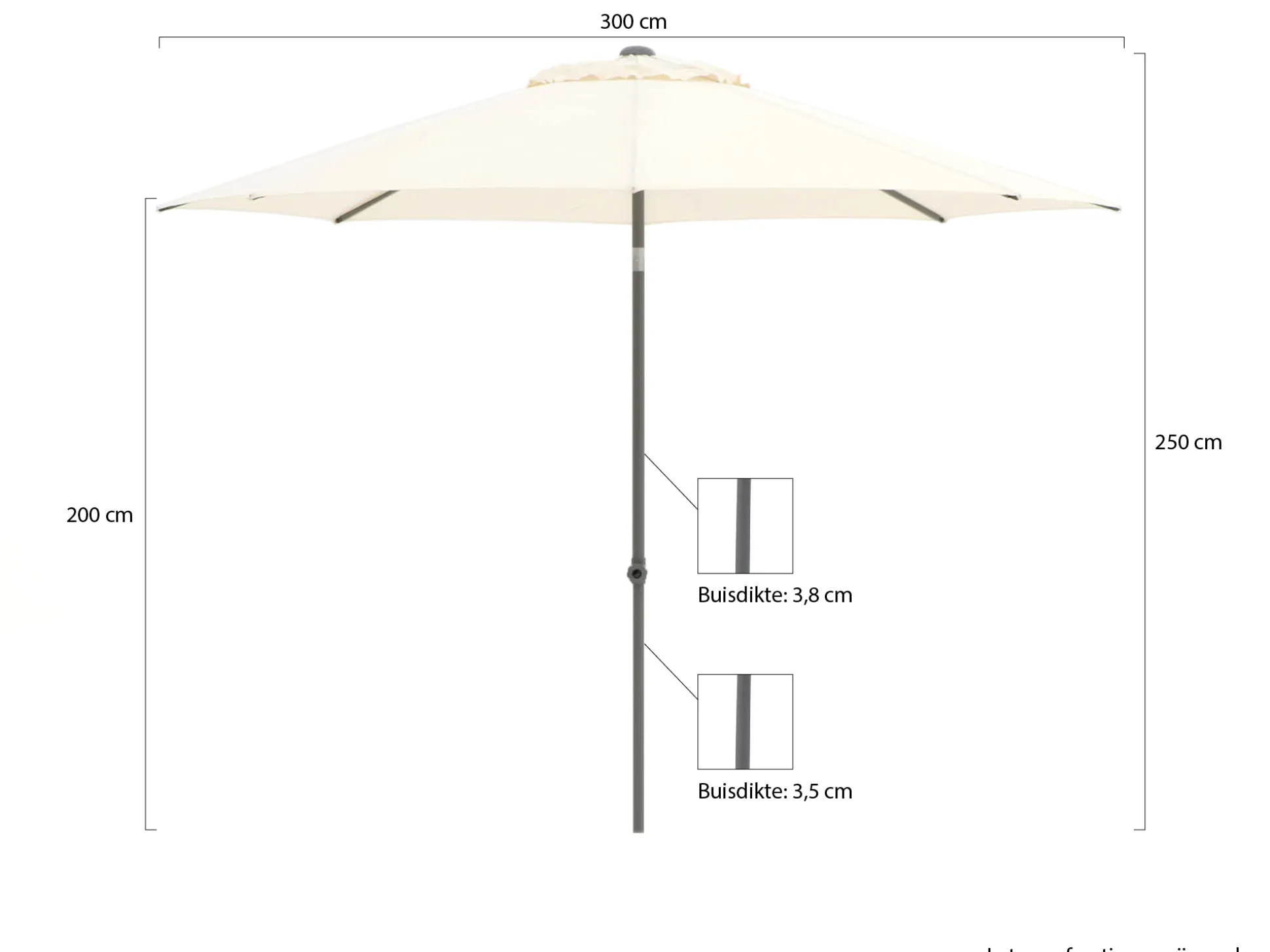 Shadowline Push-up parasol ø 300cm