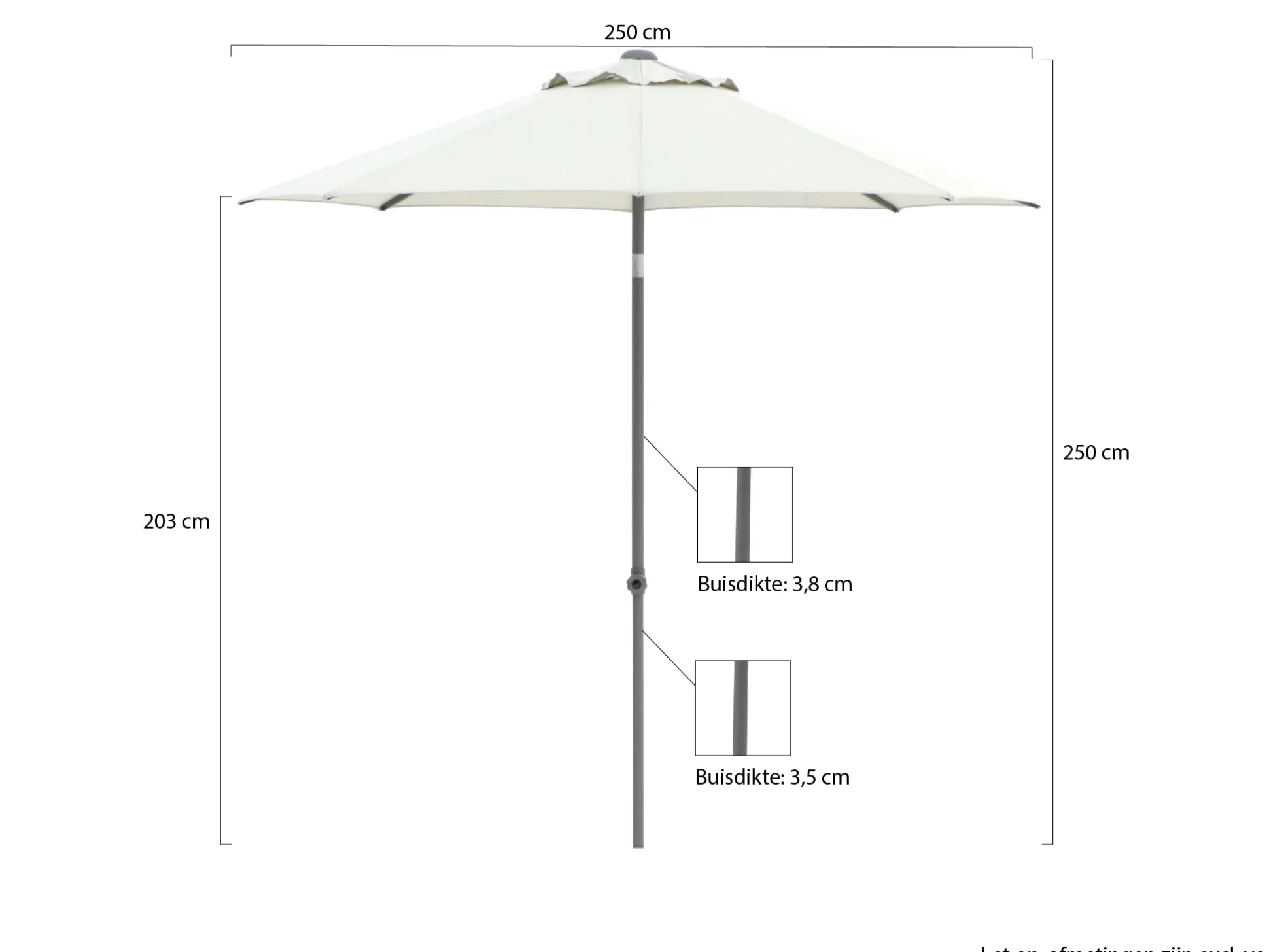 Shadowline Push-up parasol ø 250cm