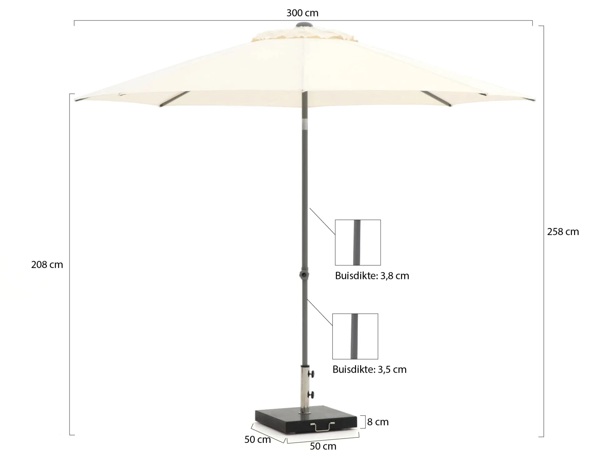 Shadowline Push-up parasol ø 300cm