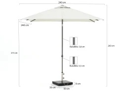 Shadowline Push-up parasol 240x240cm