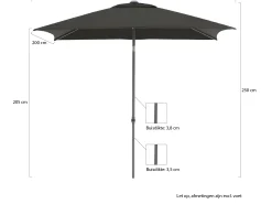 Shadowline Push-up parasol 250x200cm