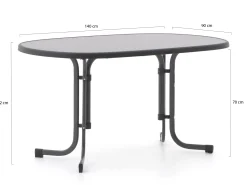 Sieger Mecalit klaptafel 140x90x72cm