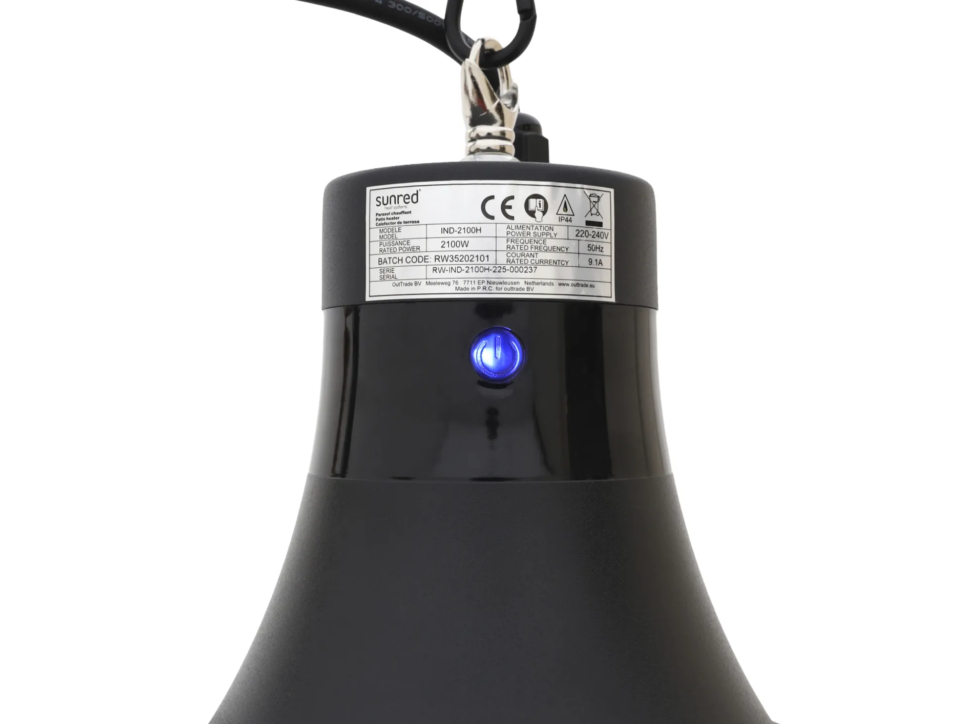 Sunred Bright Indus II hangende terrasverwarmer 2100 Watt