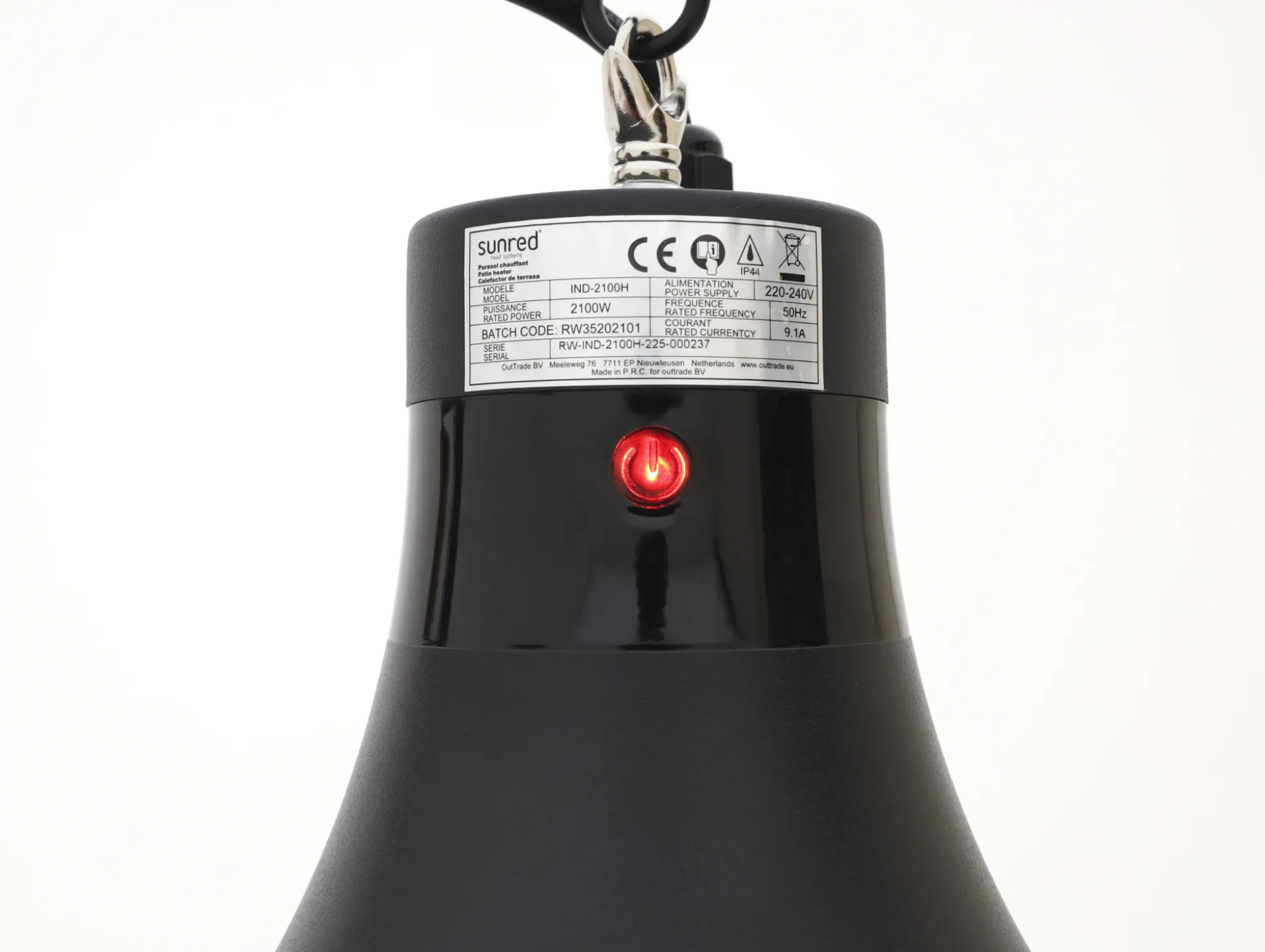 Sunred Bright Indus II hangende terrasverwarmer 2100 Watt