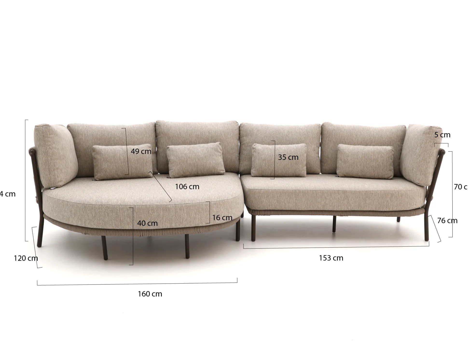 SUNS Bardi chaise longue loungeset 2-delig rechts