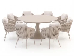 SUNS Dolce/Nova ø170cm dining tuinset 9-delig