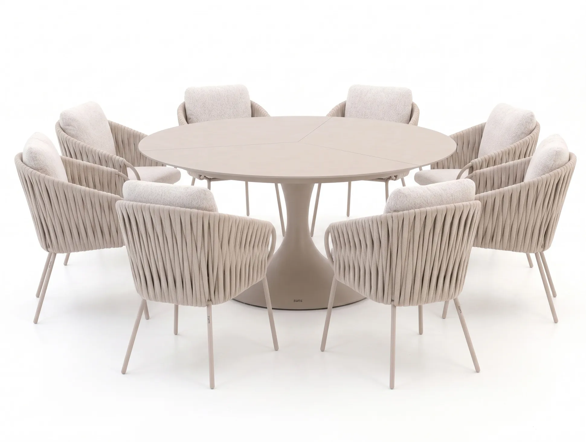 SUNS Dolce/Nova ø170cm dining tuinset 9-delig