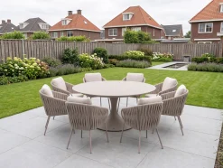 SUNS Dolce/Nova ø170cm dining tuinset 9-delig