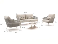 SUNS Dolce/Nova stoel-bank loungeset 5-delig