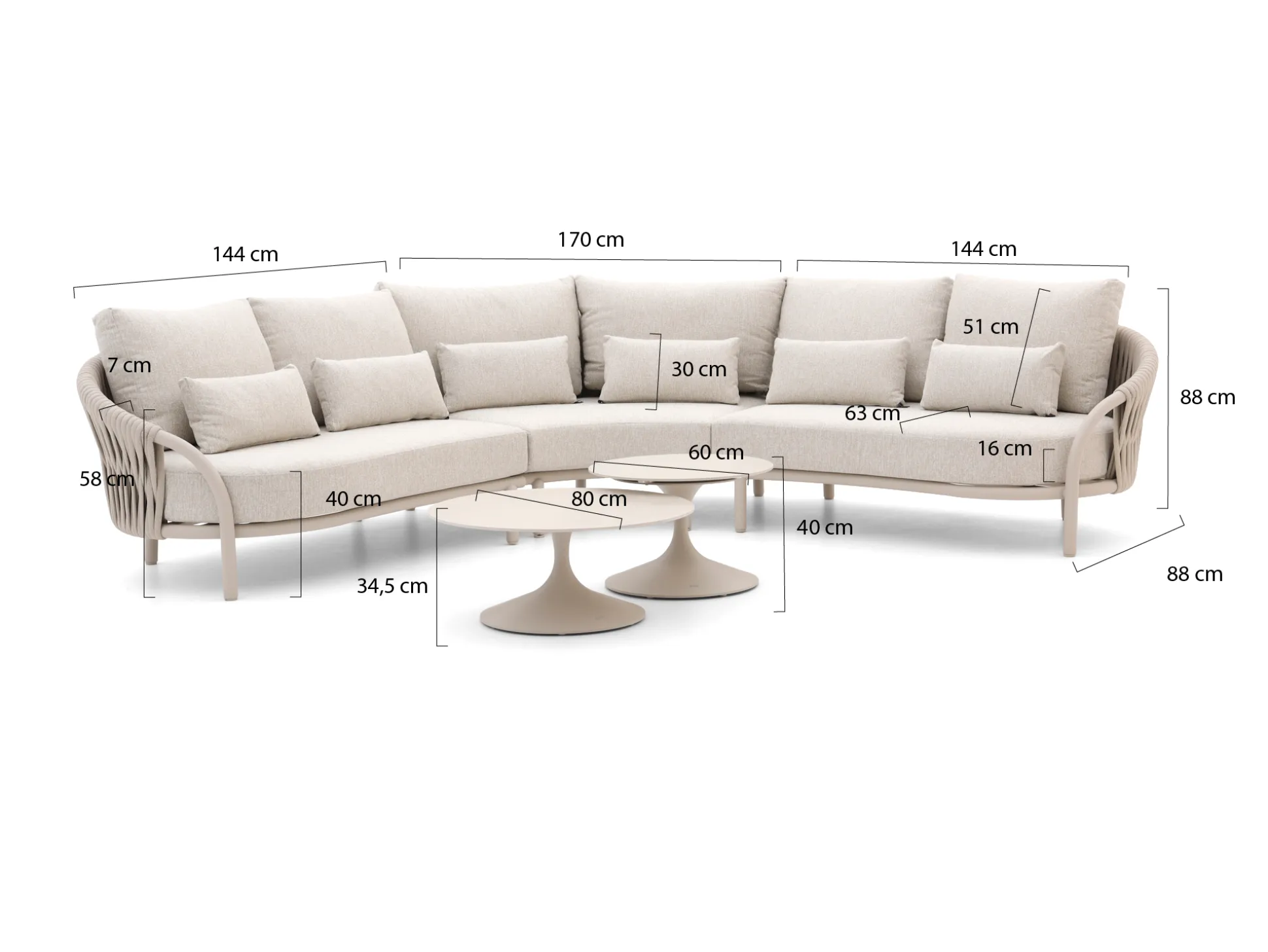SUNS Feroli/Nova hoek loungeset 5-delig