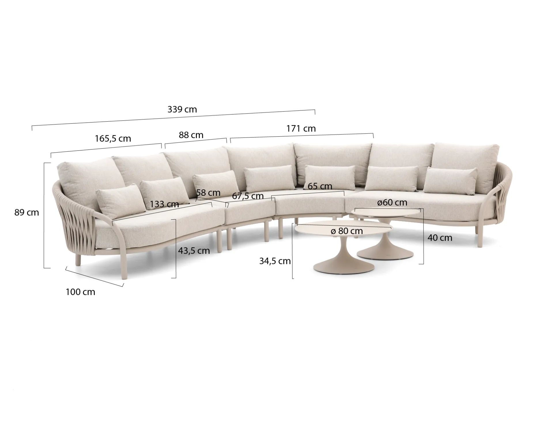 SUNS Feroli/Nova hoek loungeset 6-delig